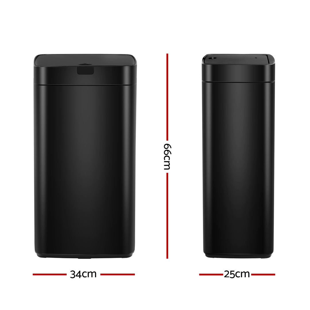 Motion Sensor Rubbish Bin Automatic Open Trash Can 45L - Black