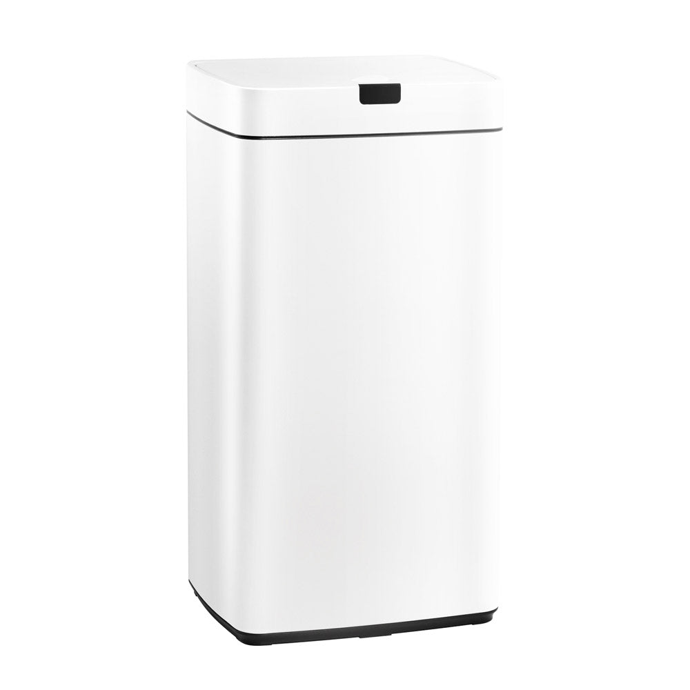 Motion Sensor Bin Automatic Open Lid Rubbish Trash Can 45L - White - Homecoze