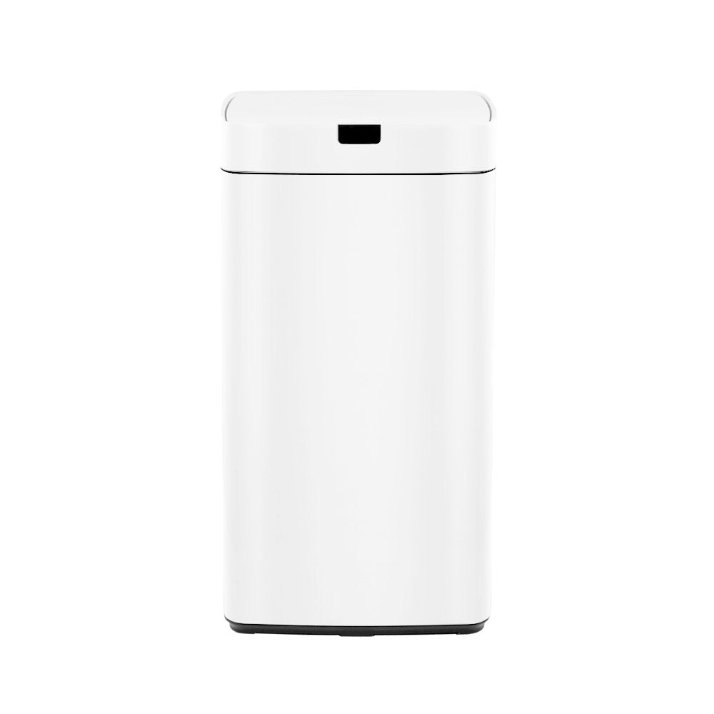 Motion Sensor Bin Automatic Open Lid Rubbish Trash Can 45L - White - Homecoze