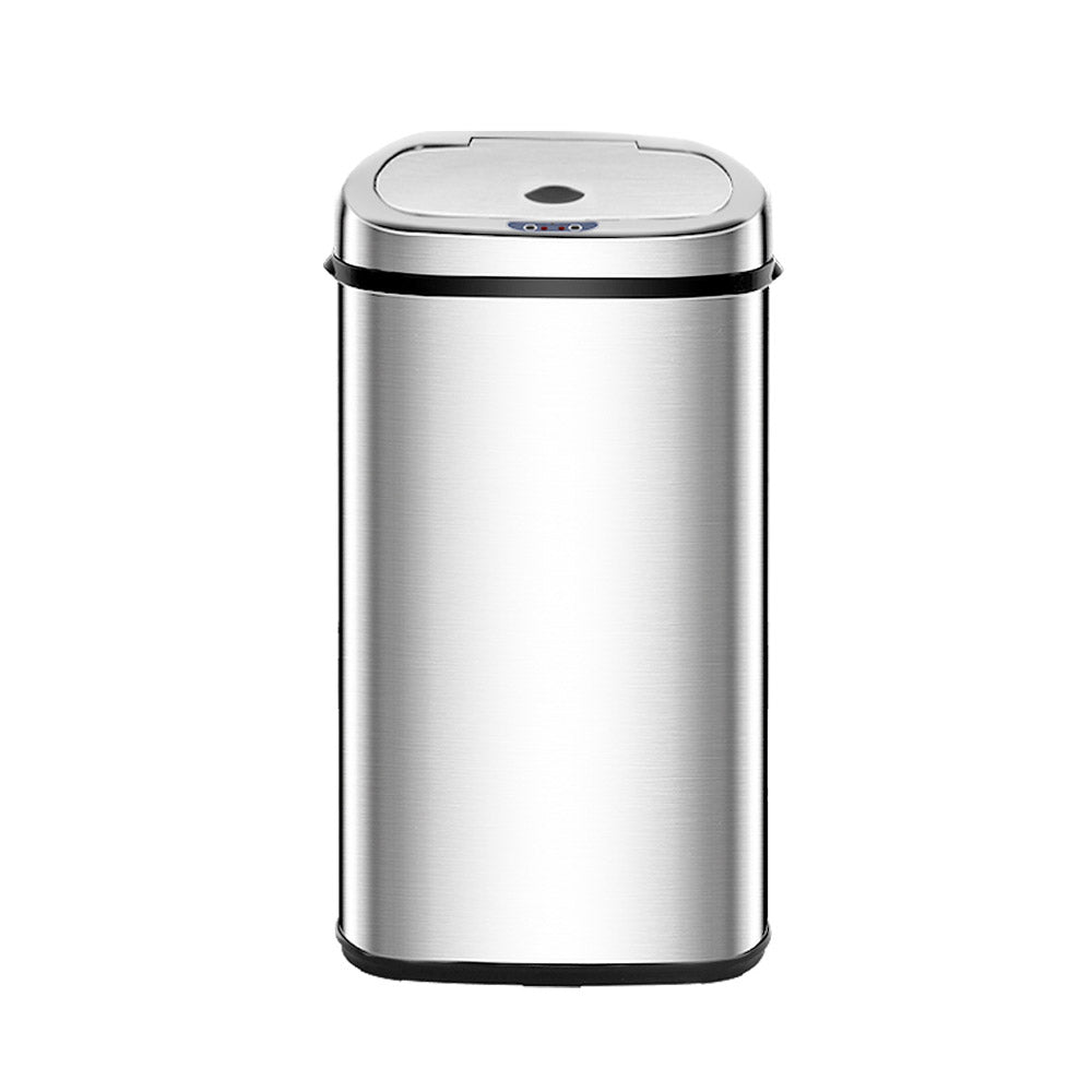 50L Automatic Open Motion Sensor Rubbish Bin - Stainless Steel - Homecoze