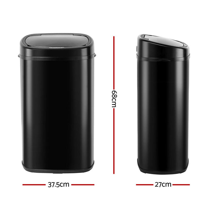 Motion Sensor Rubbish Bin Automatic Open Trash Can 58L - Black