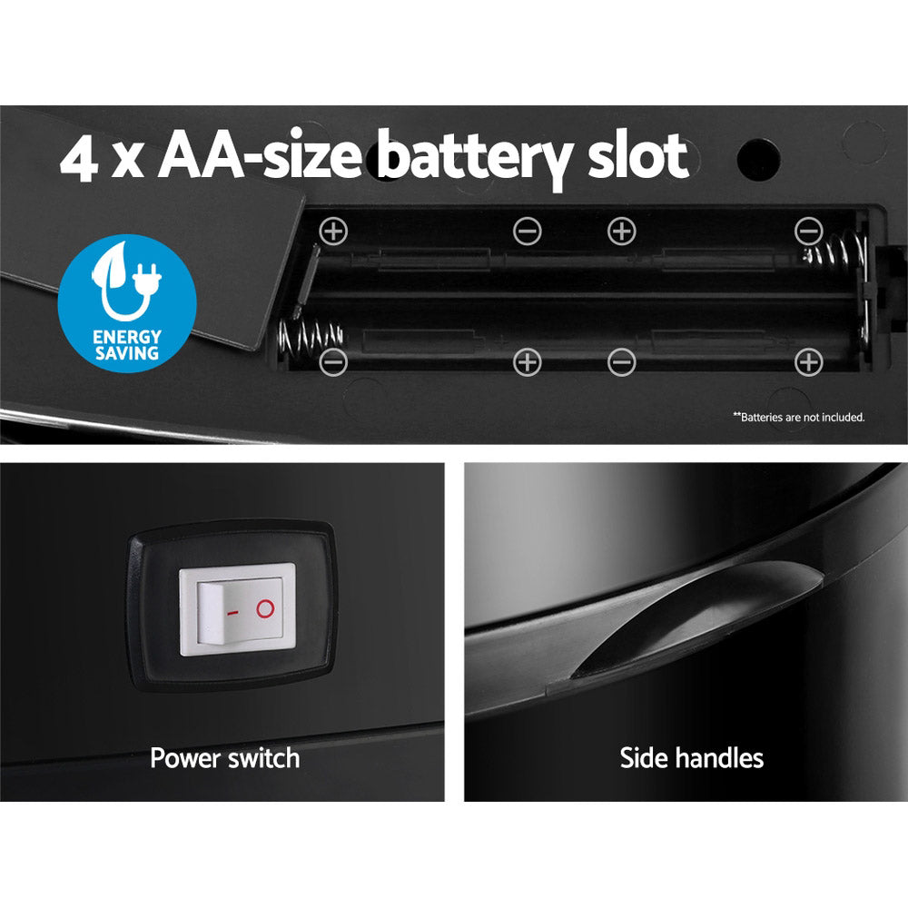 Motion Sensor Rubbish Bin Automatic Open Trash Can 58L - Black - Homecoze