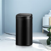 Motion Sensor Rubbish Bin Automatic Open Trash Can 58L - Black - Homecoze