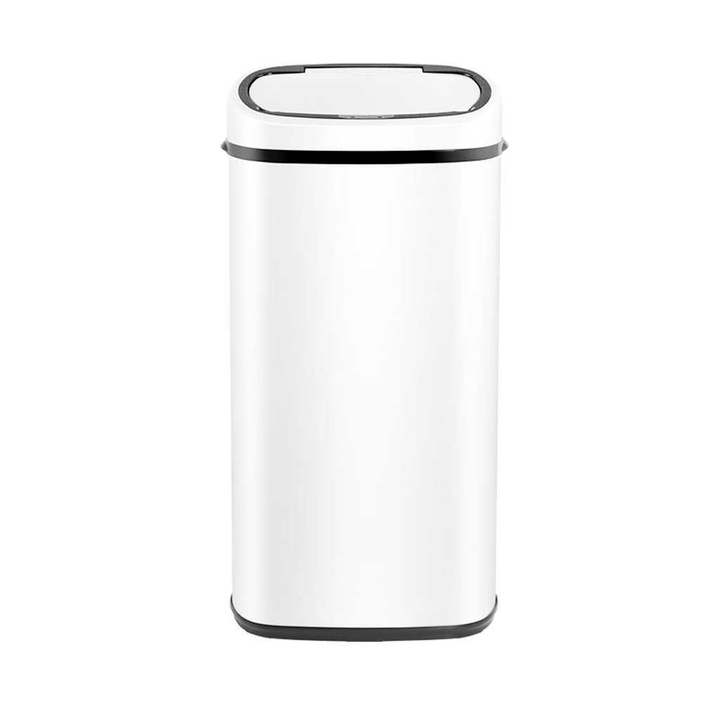 Motion Sensor Bin Automatic Open Lid Rubbish Trash Can 68L - White - Homecoze