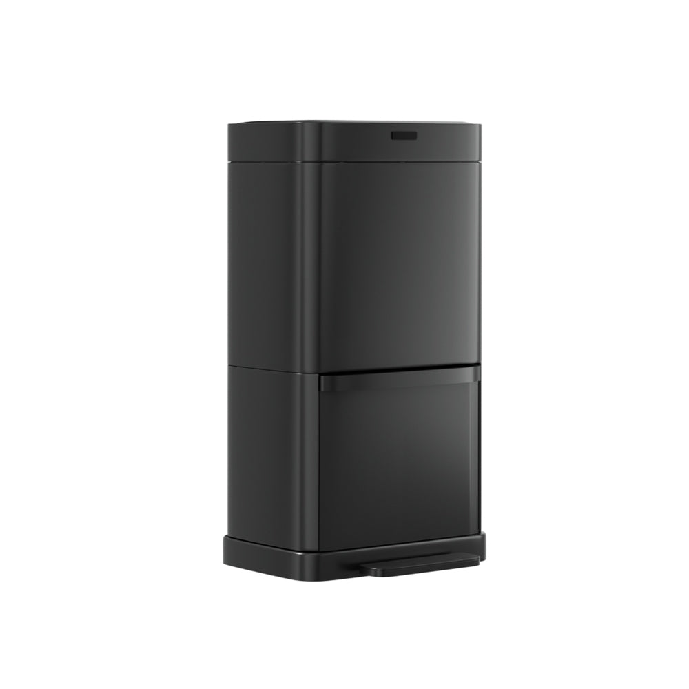 Motion Sensor Bin Automatic Open Lid Trash Can with Separate Recycling 70L - Black