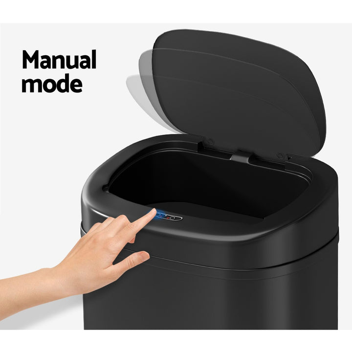 Motion Sensor Bin Automatic Open Lid Rubbish Trash Can 82L - Black