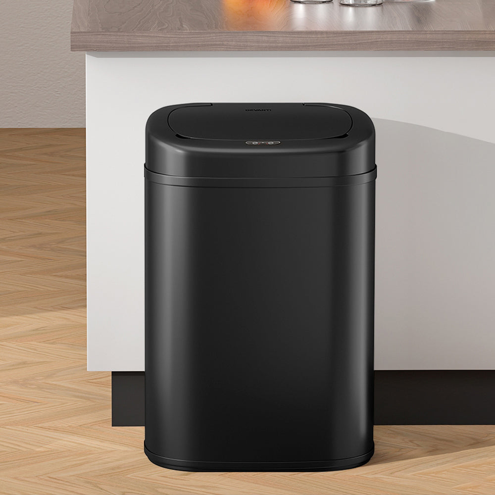 Motion Sensor Bin Automatic Open Lid Rubbish Trash Can 82L - Black