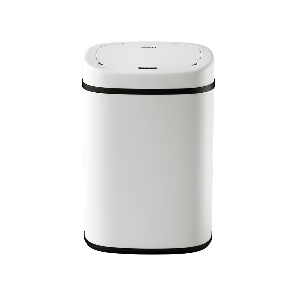 Motion Sensor Bin Automatic Open Lid Rubbish Trash Can 82L - White - Homecoze