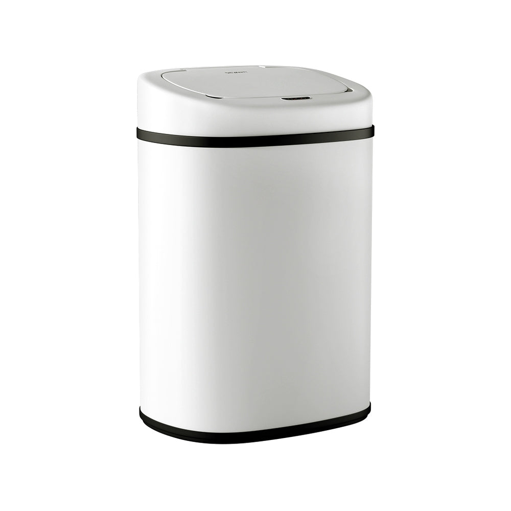Motion Sensor Bin Automatic Open Lid Rubbish Trash Can 82L - White - Homecoze