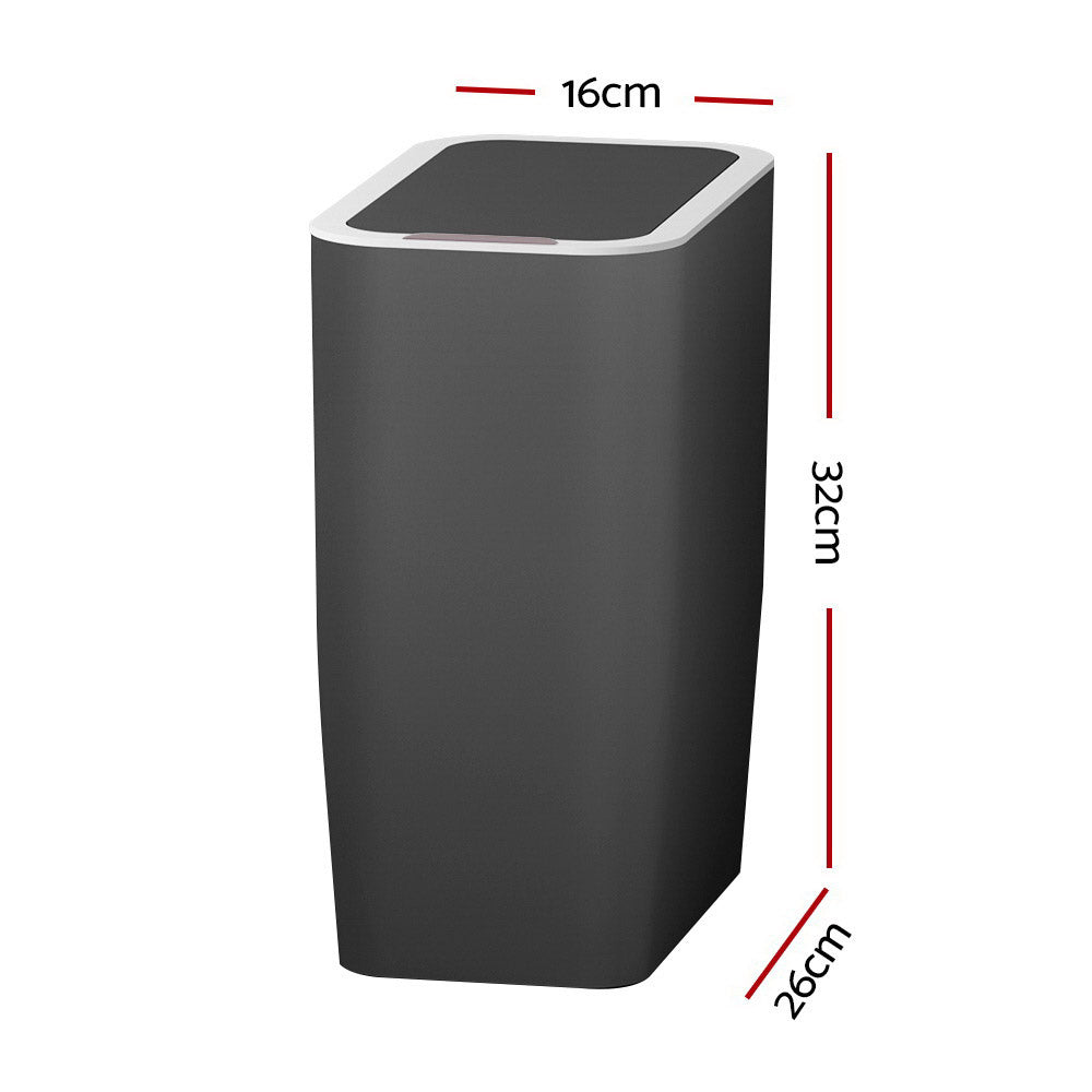 Motion Sensor Bin Automatic Open Lid Rubbish Trash Can 9L - Black - Homecoze