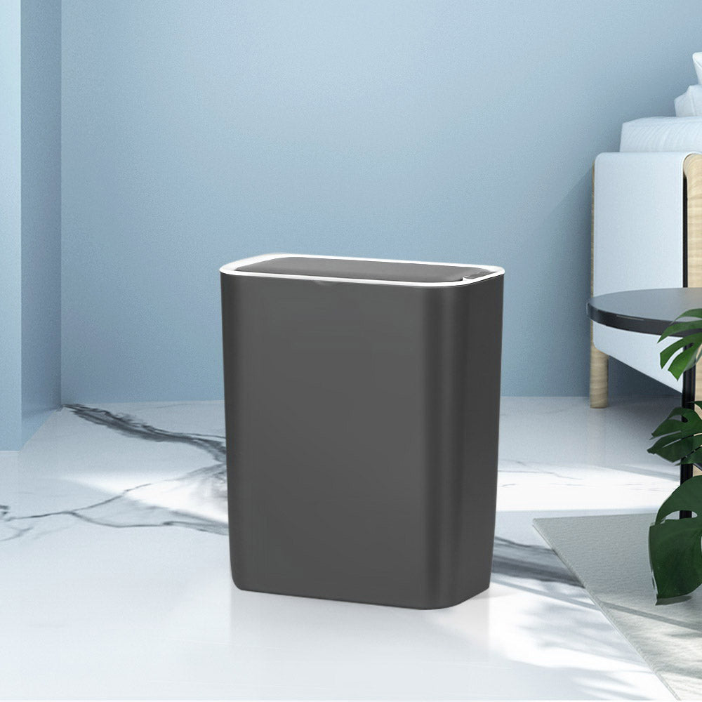 Motion Sensor Bin Automatic Open Lid Rubbish Trash Can 9L - Black - Homecoze