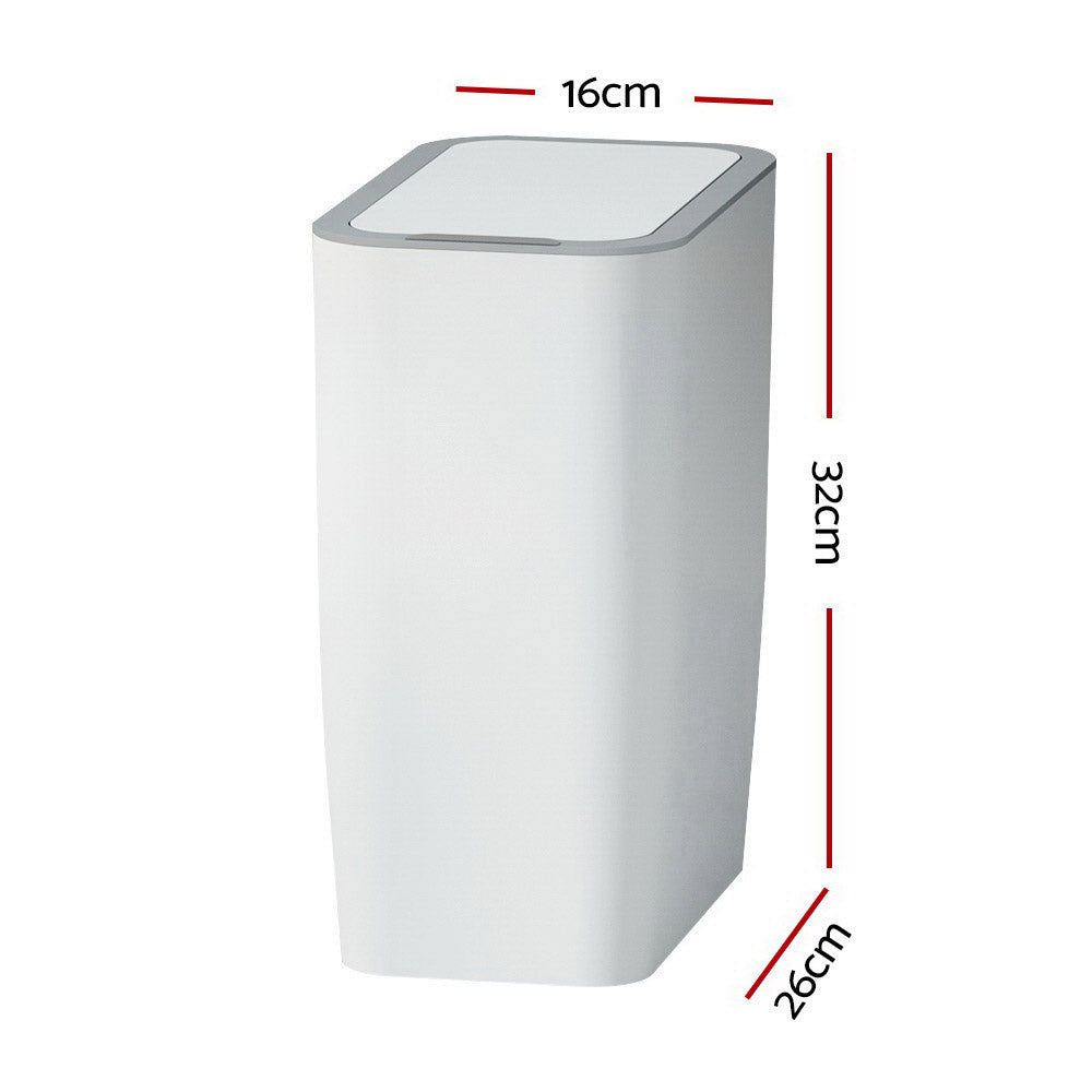 Motion Sensor Bin Automatic Open Lid Rubbish Trash Can 9L - White - Homecoze