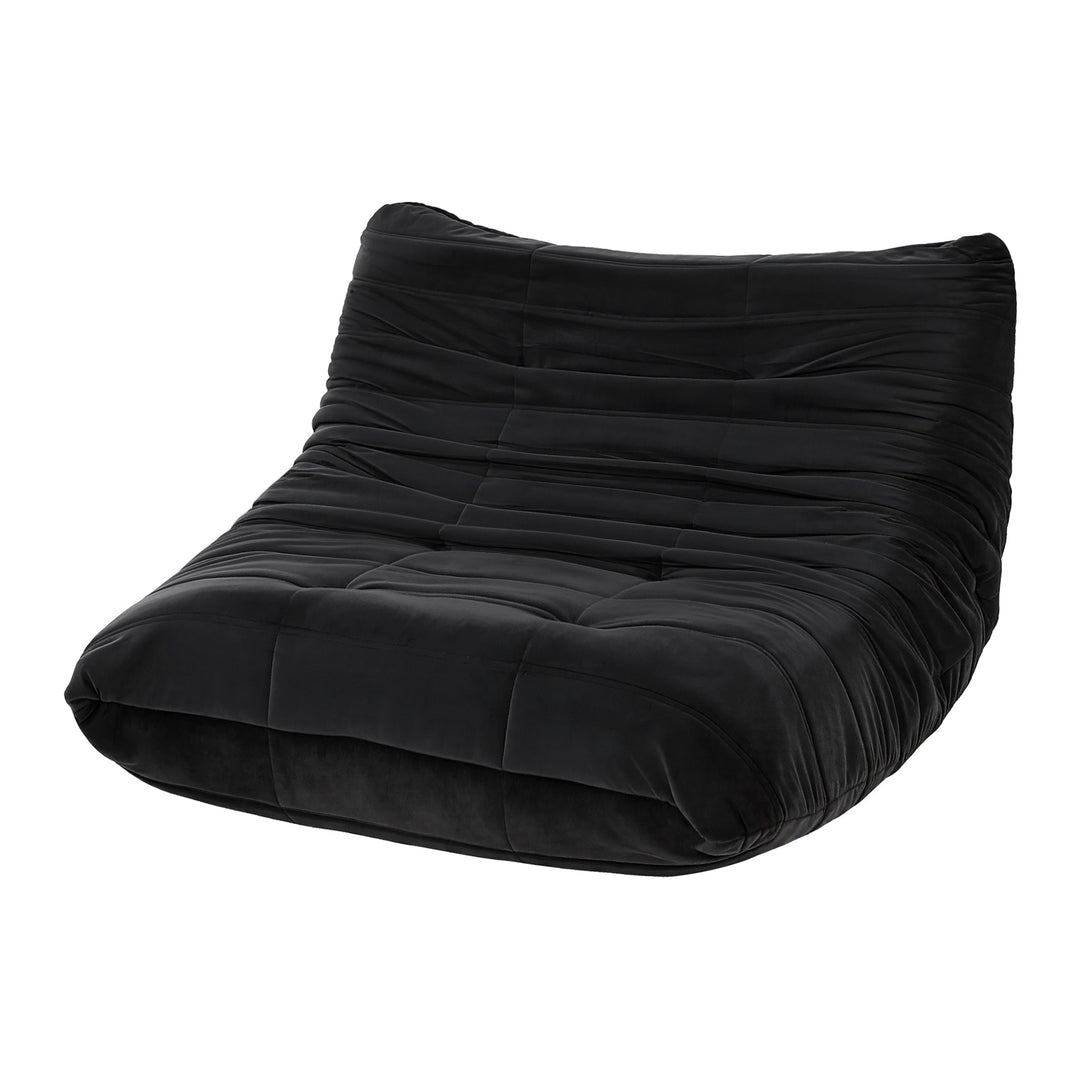 Velvet Lazy Caterpillar Sofa - Black