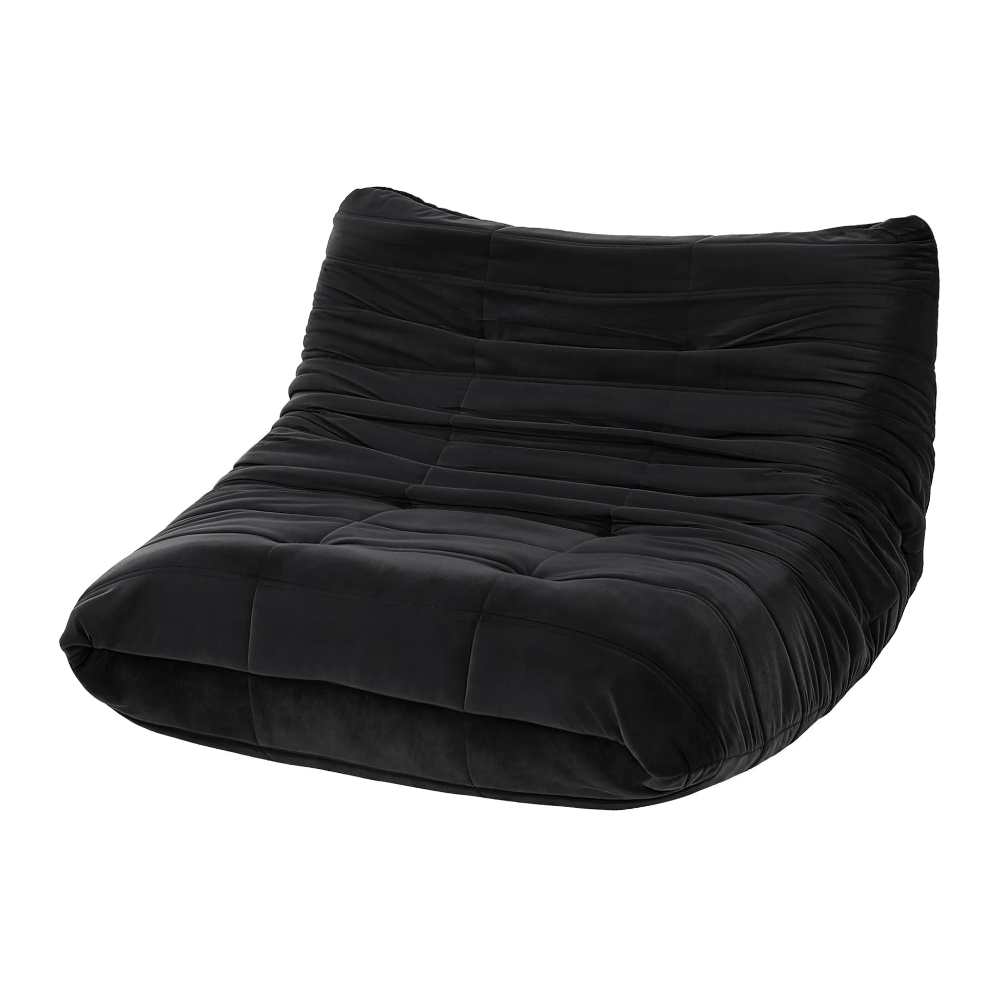 Velvet Lazy Caterpillar Sofa - Black - Homecoze