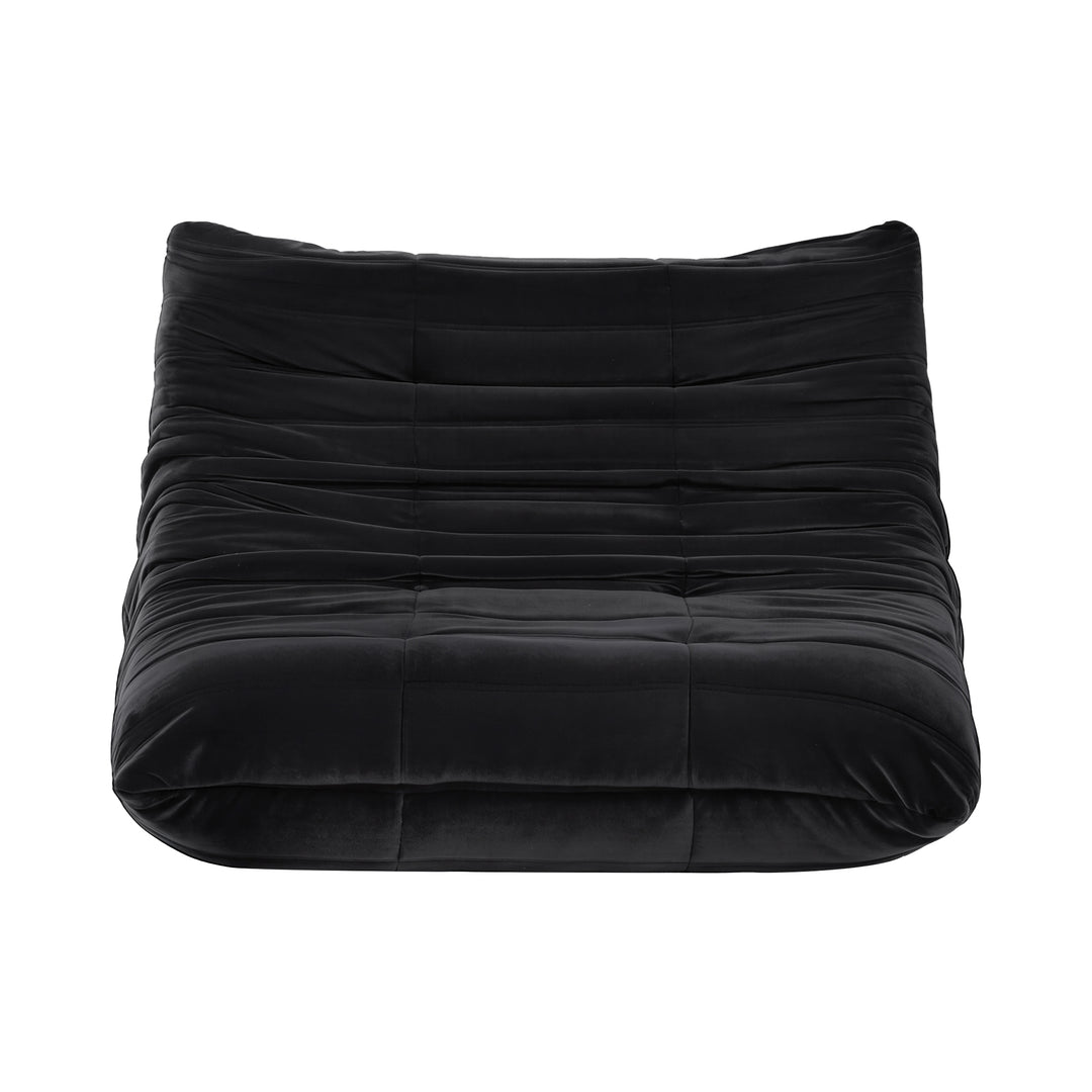 Velvet Lazy Caterpillar Sofa - Black