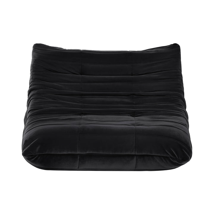 Velvet Lazy Caterpillar Sofa - Black