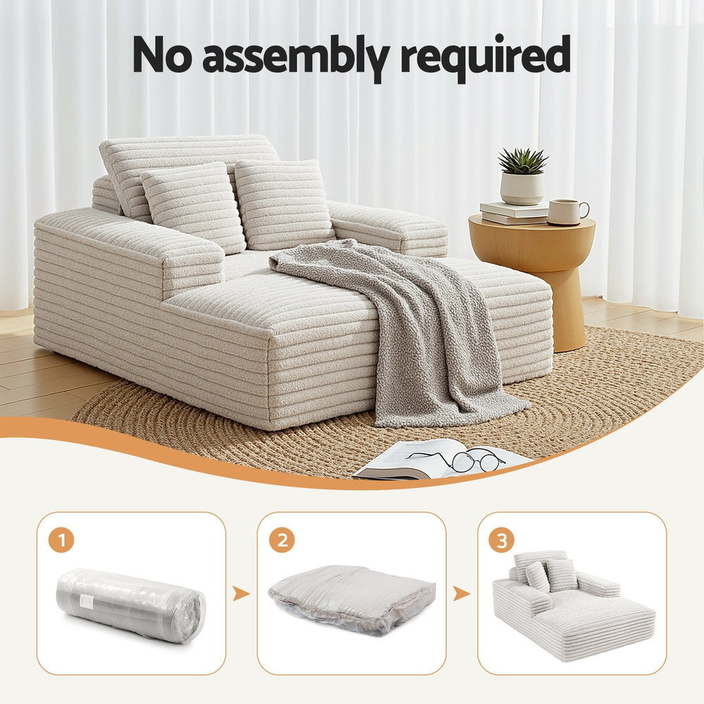 Artiss Sofa Bed Lounge Chair Recliner Couch Reading Chairs Sleeper Cloud Sofas Faux Fur Fabric - Homecoze