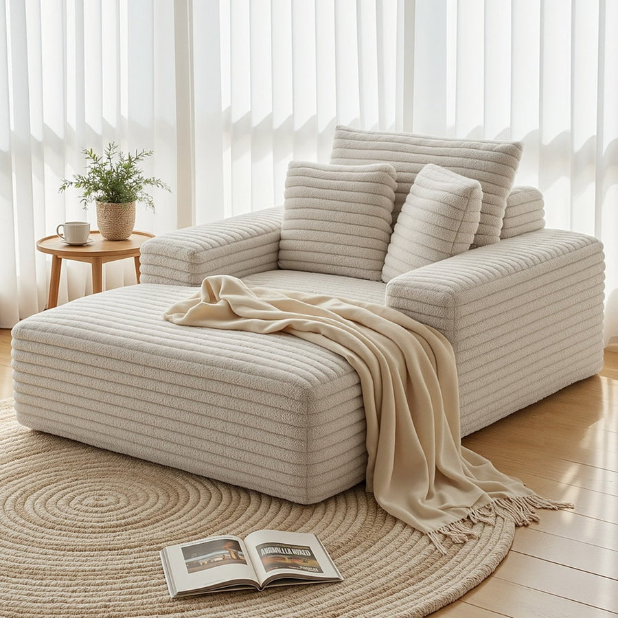 Artiss Sofa Bed Lounge Chair Recliner Couch Reading Chairs Sleeper Cloud Sofas Faux Fur Fabric - Homecoze