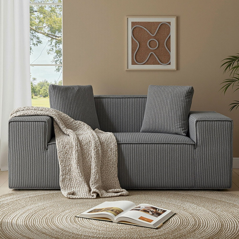 Artiss 2 Seater Sofa Loveseat Sofas Bed Couch No Assembly Corduroy Small Couches Apartement - Homecoze