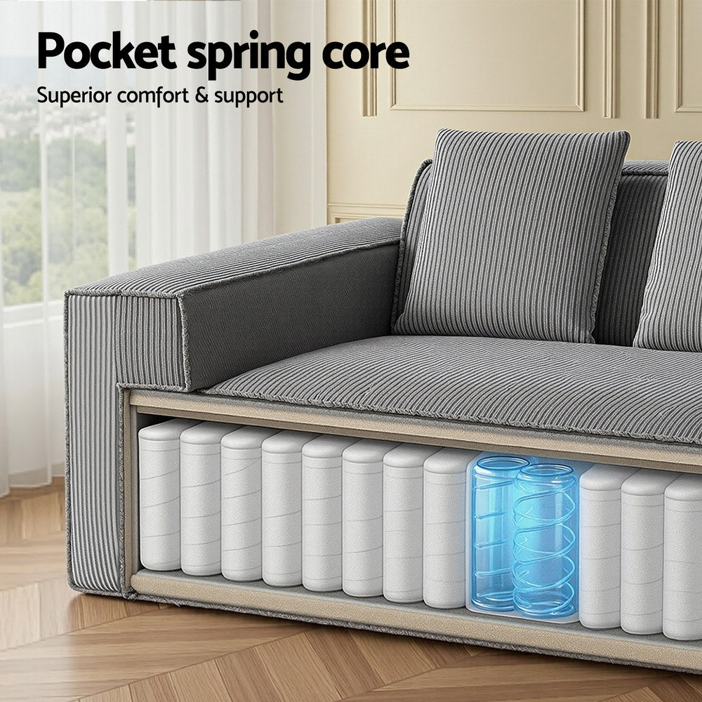 Artiss 2 Seater Sofa Loveseat Sofas Bed Couch No Assembly Corduroy Small Couches Apartement - Homecoze