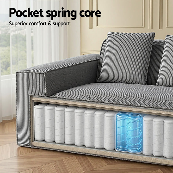 Artiss 2 Seater Sofa Loveseat Sofas Bed Couch No Assembly Corduroy Small Couches Apartement - Homecoze