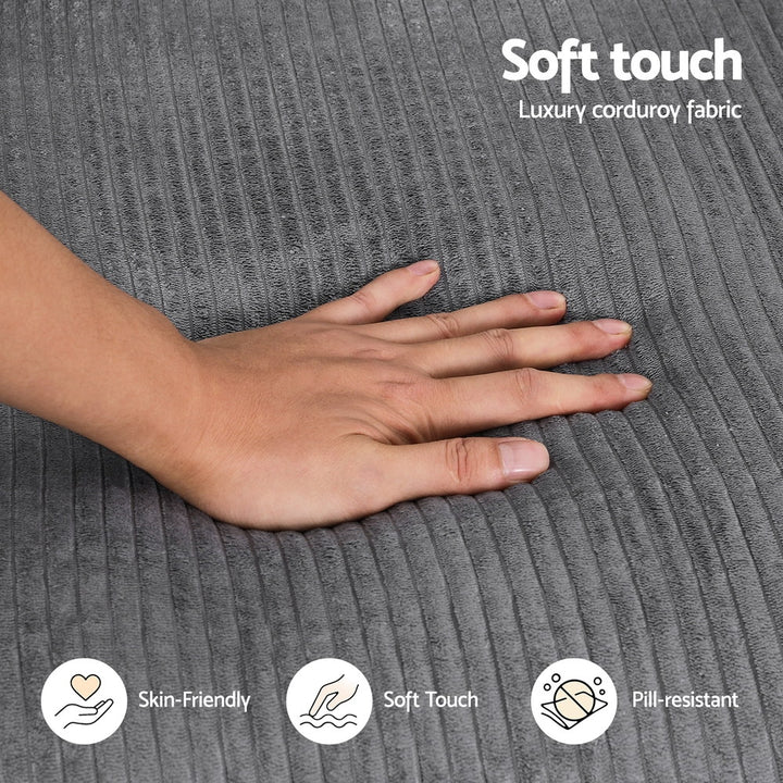 Artiss 2 Seater Sofa Loveseat Sofas Bed Couch No Assembly Corduroy Small Couches Apartement - Homecoze