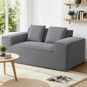 Corduroy Sofa Cloud Foam Love Seat - Grey - Homecoze