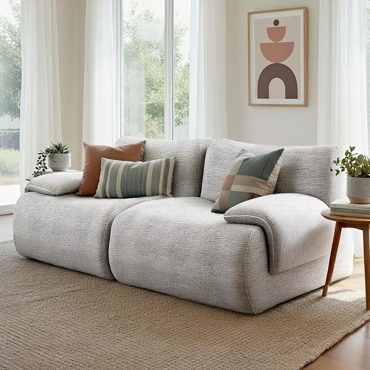 Artiss 2 Seater Sofa Modular Sectional Sofas Couch Bed No Assembly Living Room Grey - Homecoze
