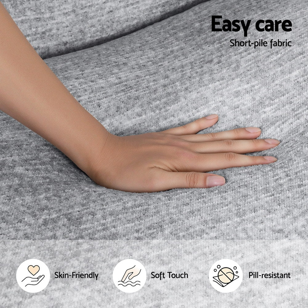 Artiss 2 Seater Sofa Modular Sectional Sofas Couch Bed No Assembly Living Room Grey - Homecoze