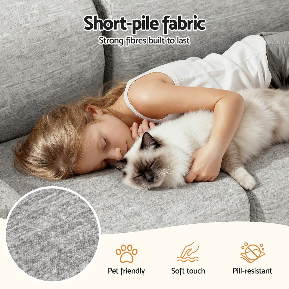 2-Seater Cloud Foam Sofa - Light Grey - Homecoze