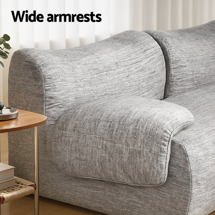 Artiss 2 Seater Sofa Modular Sectional Sofas Couch Bed No Assembly Living Room Grey - Homecoze