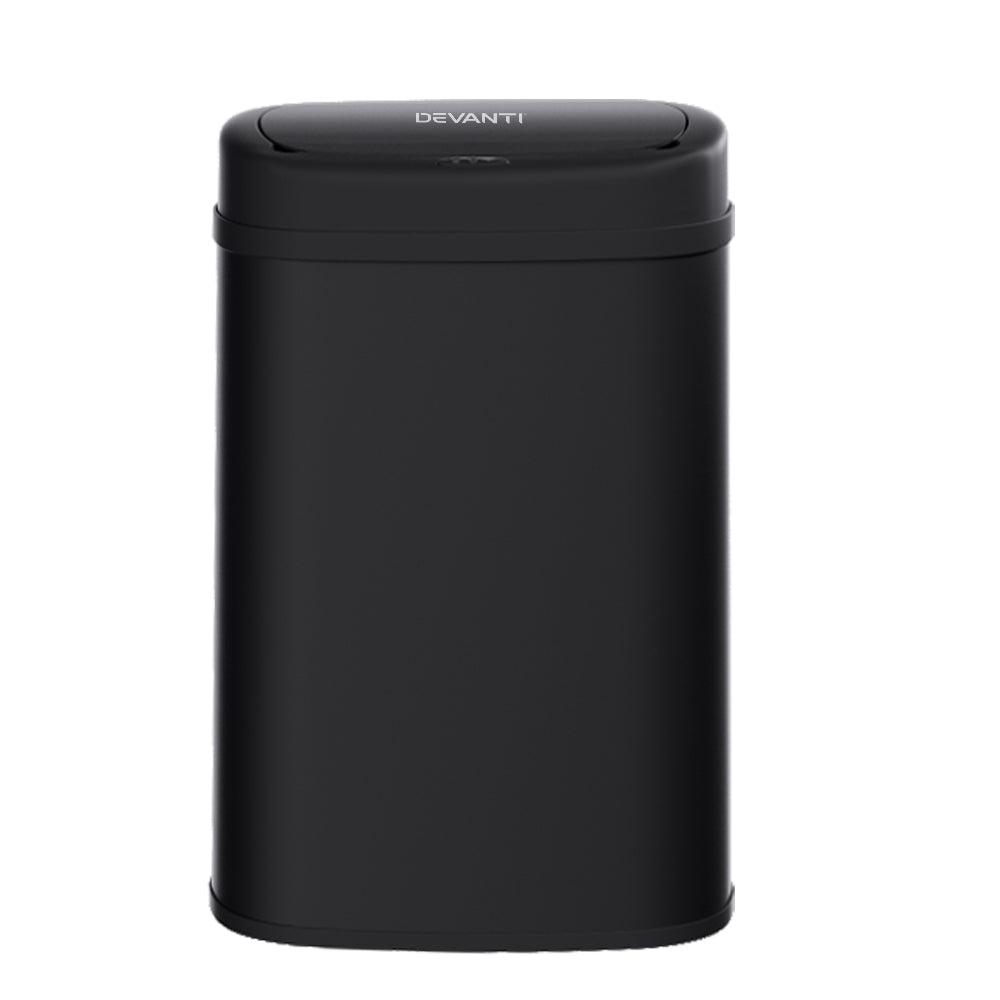 Motion Sensor Bin Automatic Open Lid Rubbish Trash Can 50L - Black