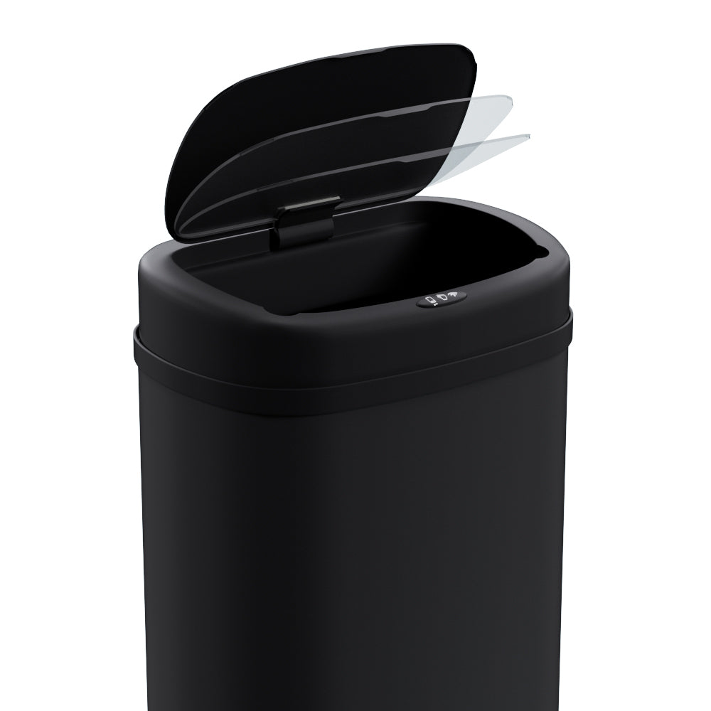 Motion Sensor Bin Automatic Open Lid Rubbish Trash Can 50L - Black - Homecoze