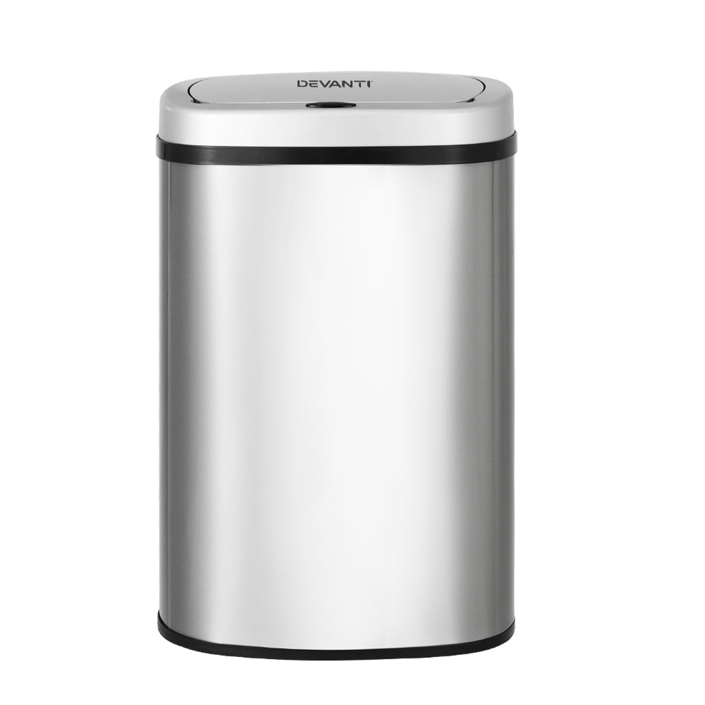 Motion Sensor Bin Automatic Open Lid Rubbish Trash Can 50L - Stainless Steel