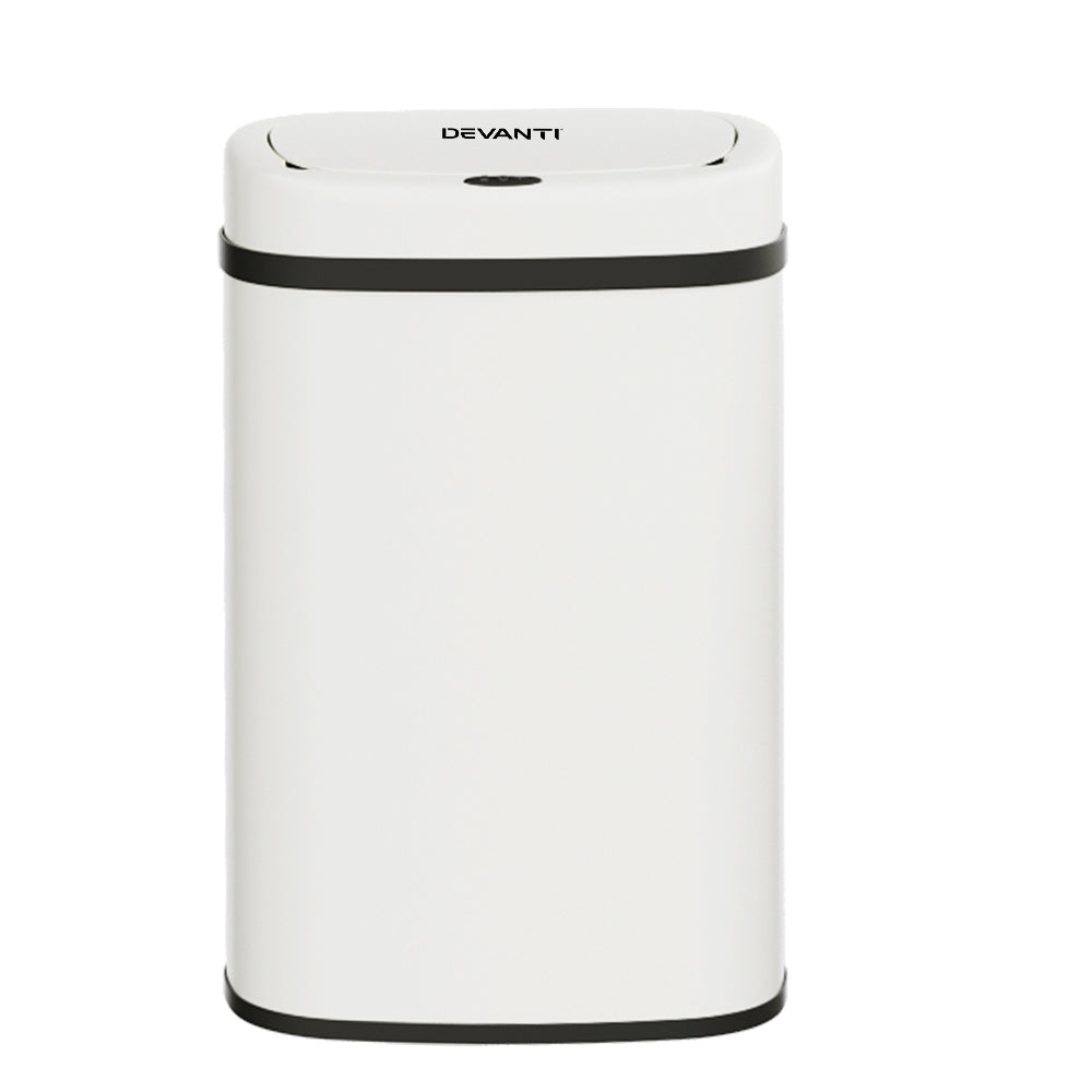 Motion Sensor Bin Automatic Open Lid Rubbish Trash Can 50L - White - Homecoze