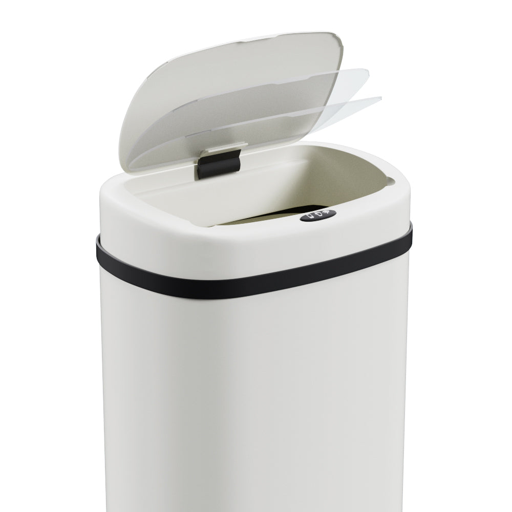 Motion Sensor Bin Automatic Open Lid Rubbish Trash Can 50L - White