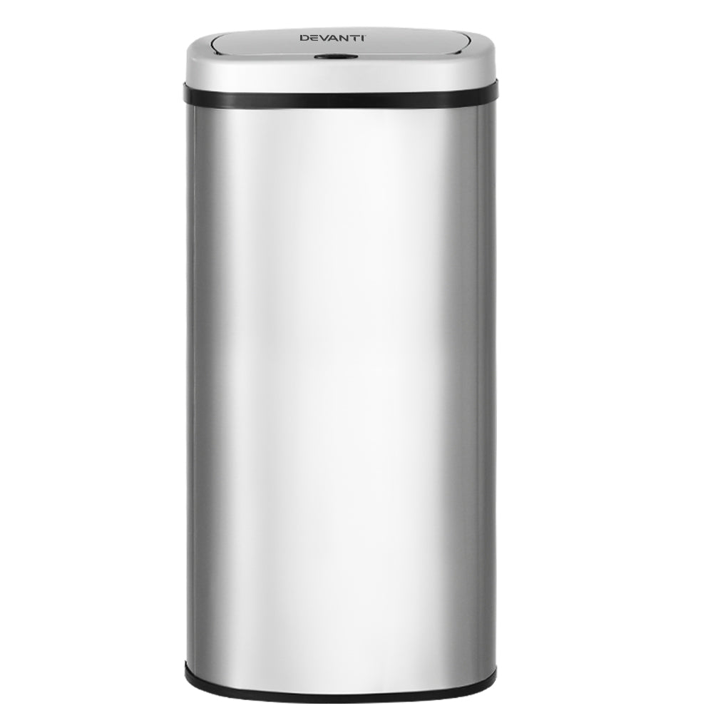 Motion Sensor Bin Automatic Open Lid Rubbish Trash Can 60L - Stainless Steel - Homecoze