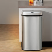 Motion Sensor Bin Automatic Open Lid Rubbish Trash Can 60L - Stainless Steel - Homecoze