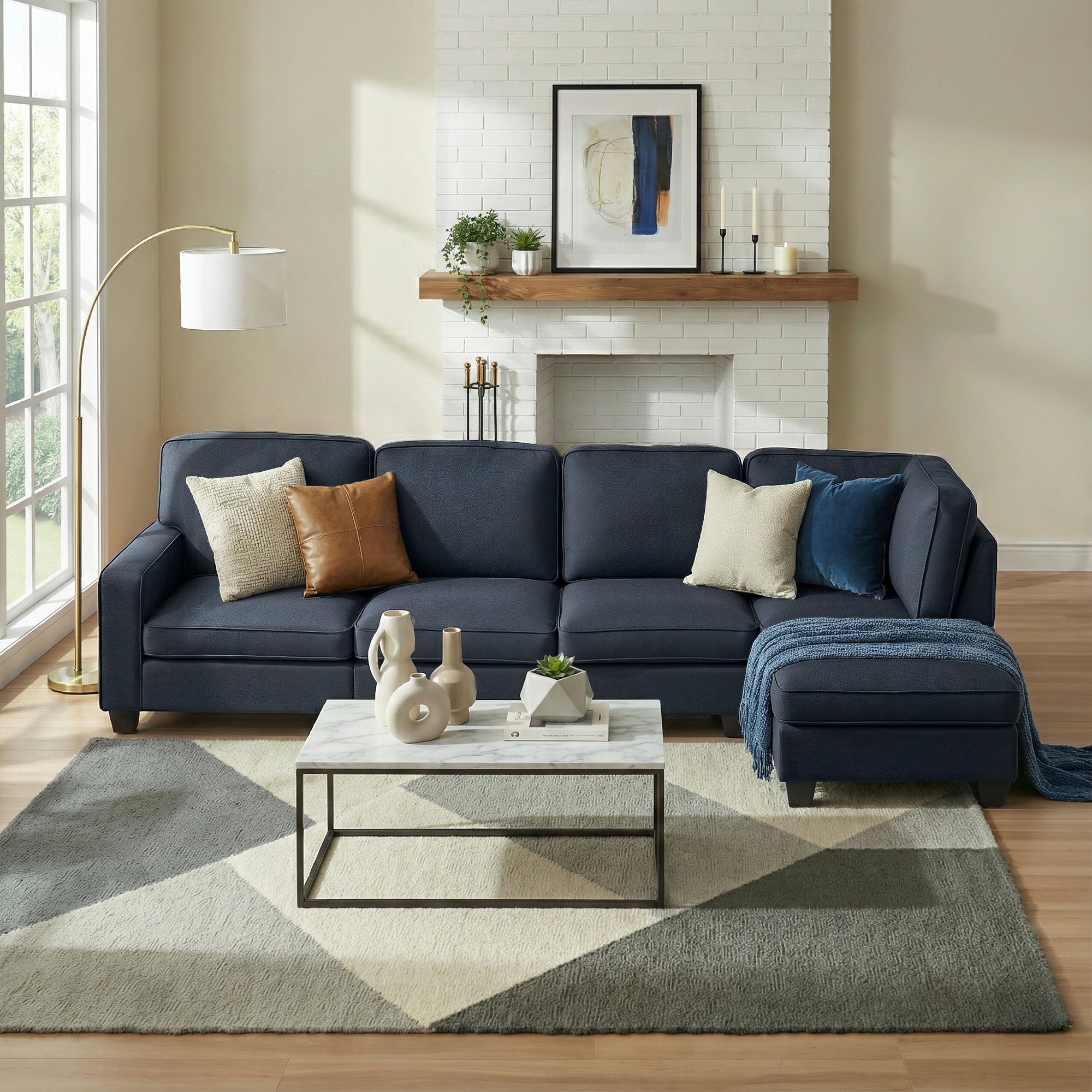 5-seater Modular Sofa Chaise Set - Dark Grey