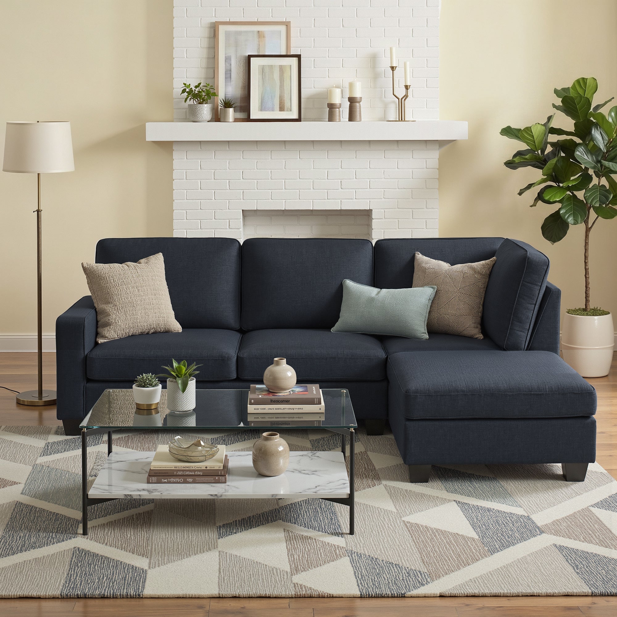 4-Seater Modular Sofa Chaise Set - Dark Grey