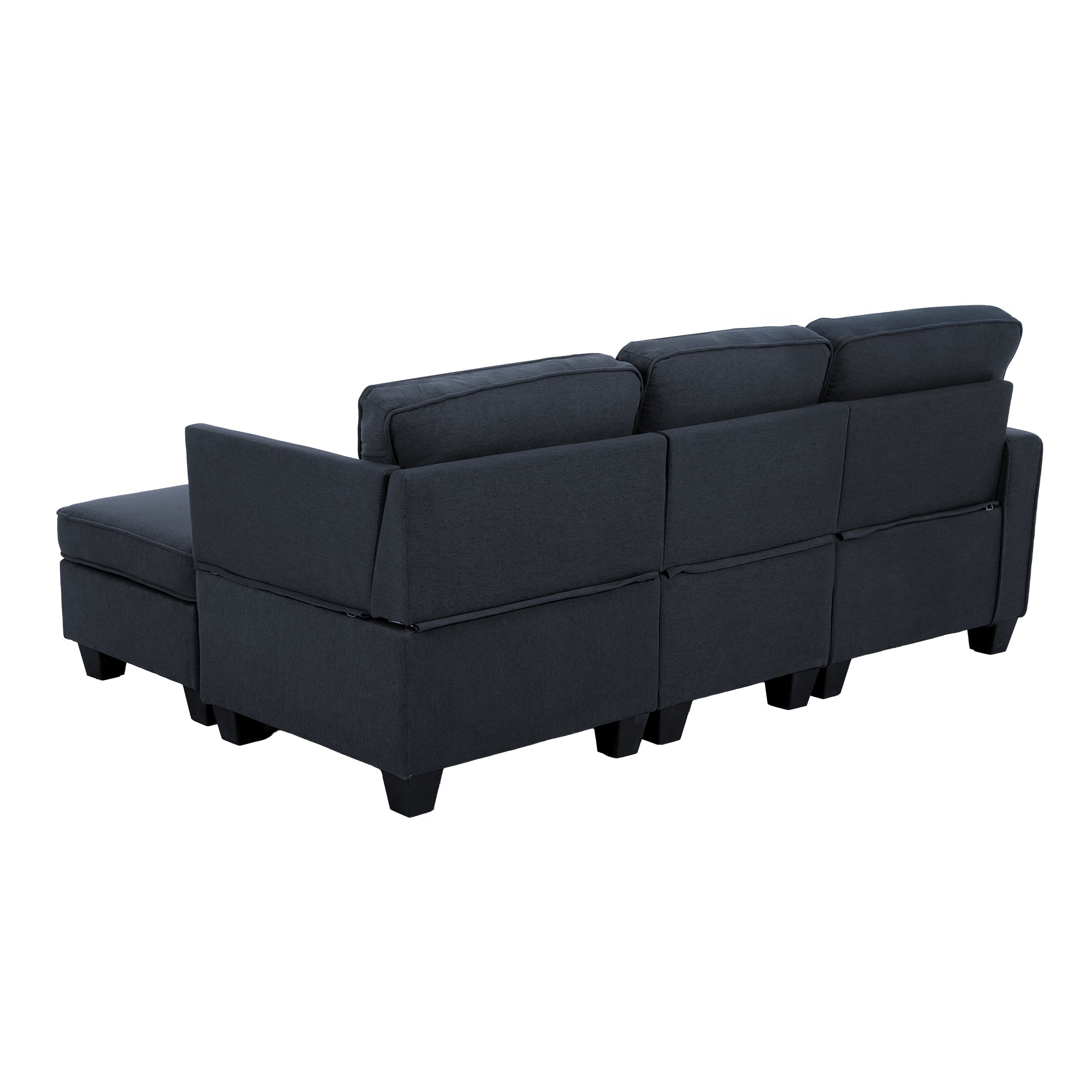 4-Seater Modular Sofa Chaise Set - Dark Grey