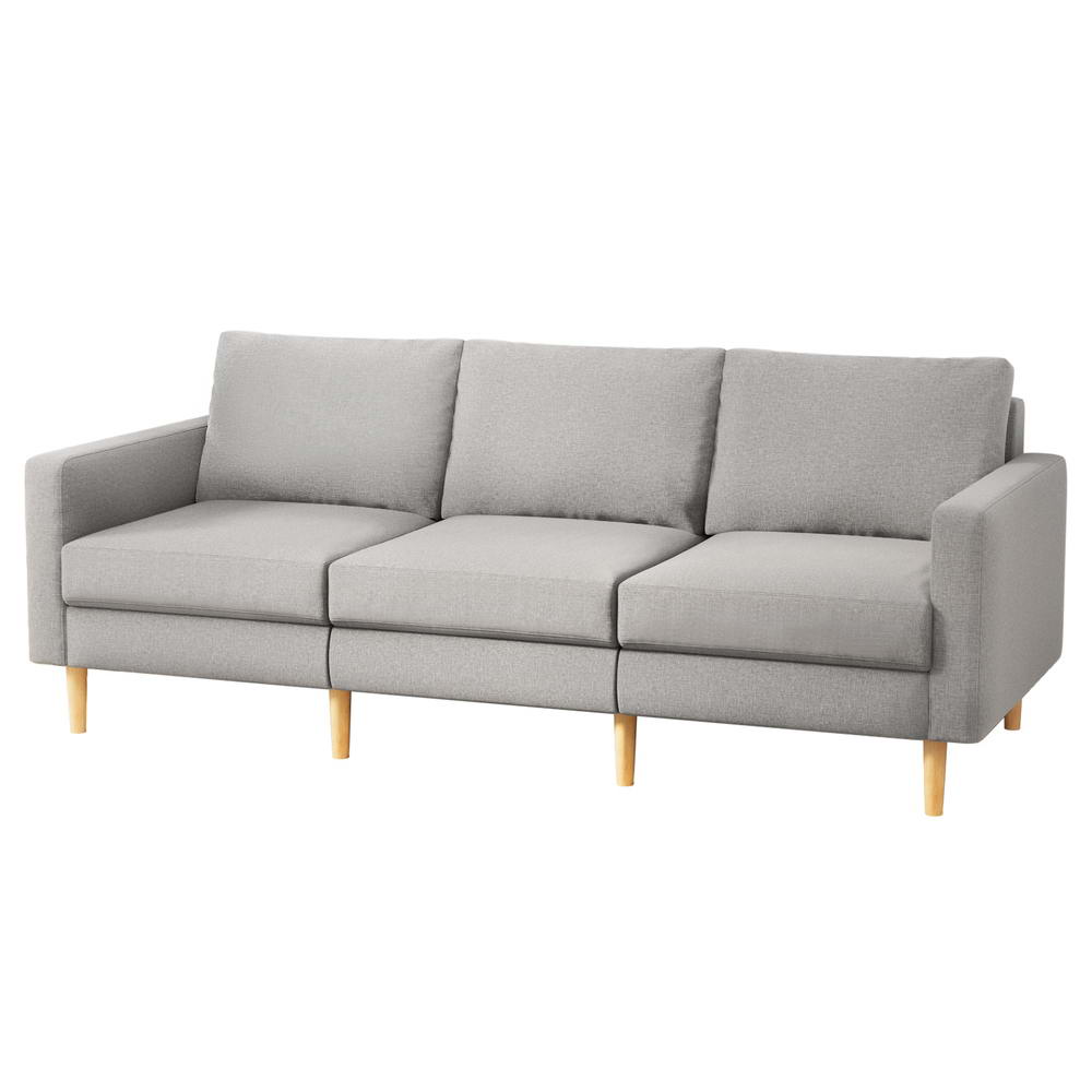 Artiss Sofa 3 Seater Extra Large Linen Fabric Grey - Homecoze