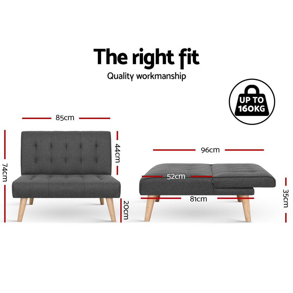 Sofa Lounge Recliner Chair Futon Couch Single 1 Seater Modular Bed Set - Homecoze