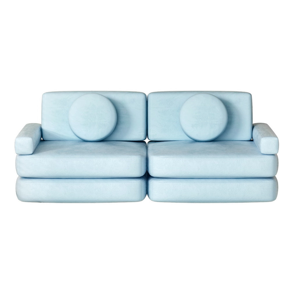 Kids Modular Play Couch Set 160cm - Blue - Homecoze
