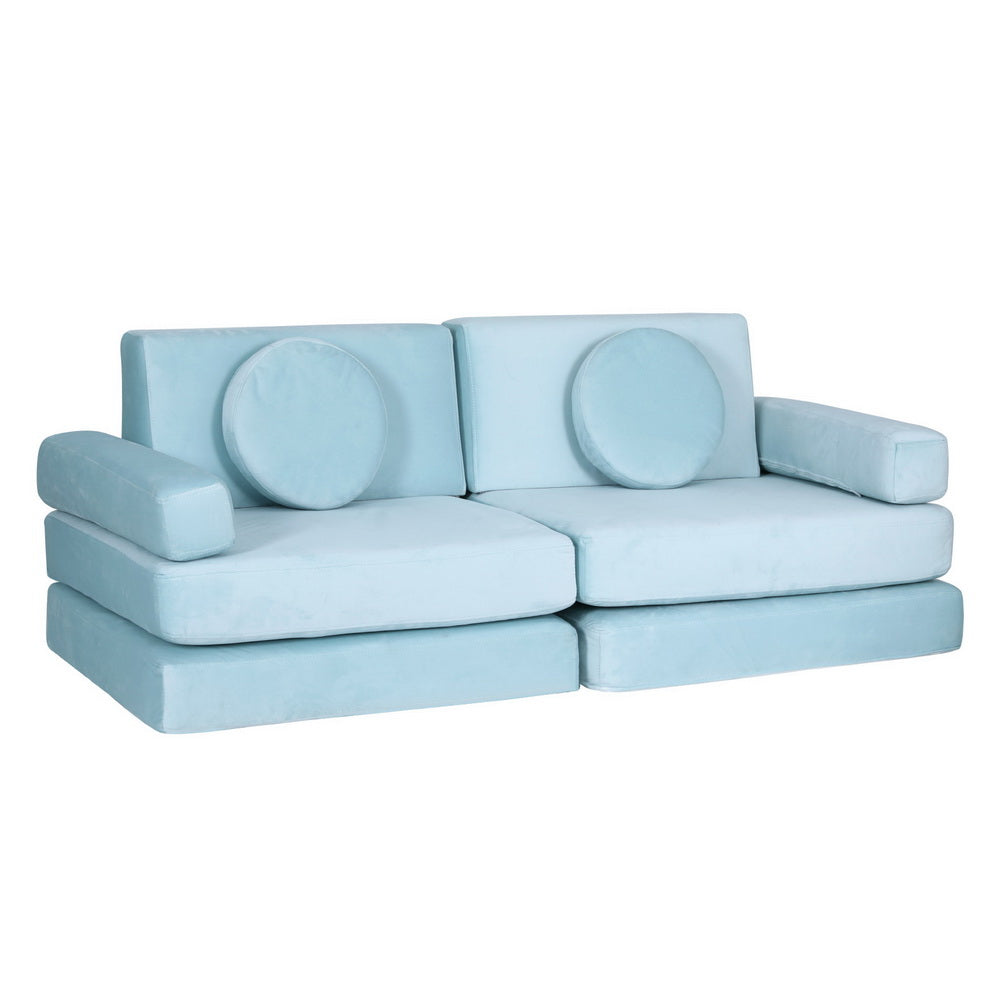Kids Modular Play Couch Set 160cm - Blue - Homecoze