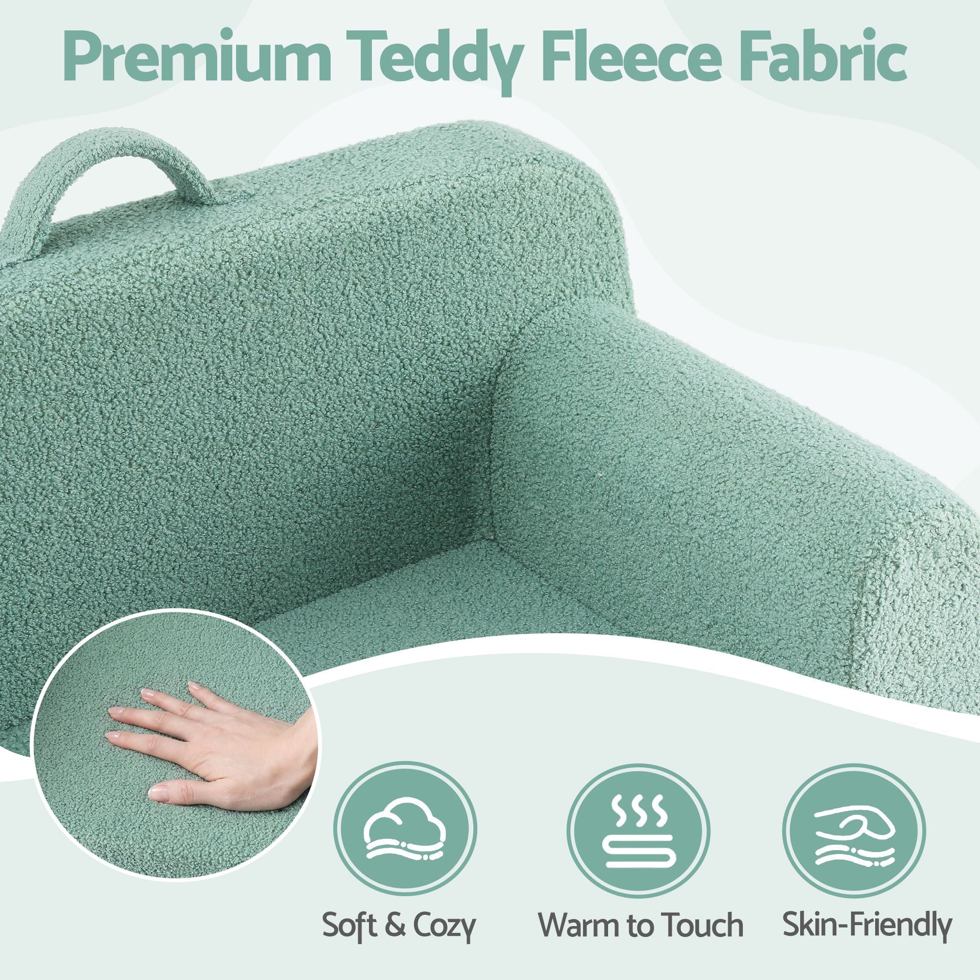 Kids Foam Sofa Chair with Carry Handle – Mint Green
