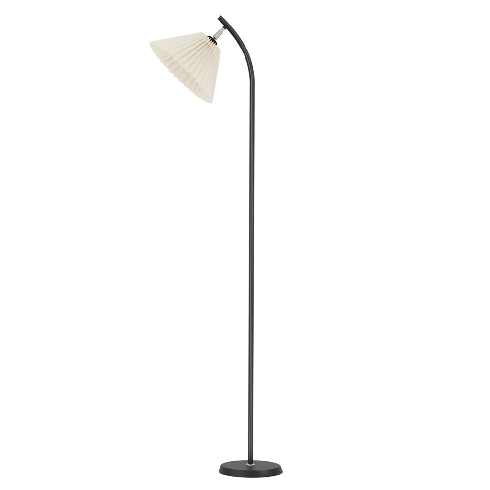 Floor Lamp Modern LED Light Stand Home Room Office Black with White Shade - Homecoze