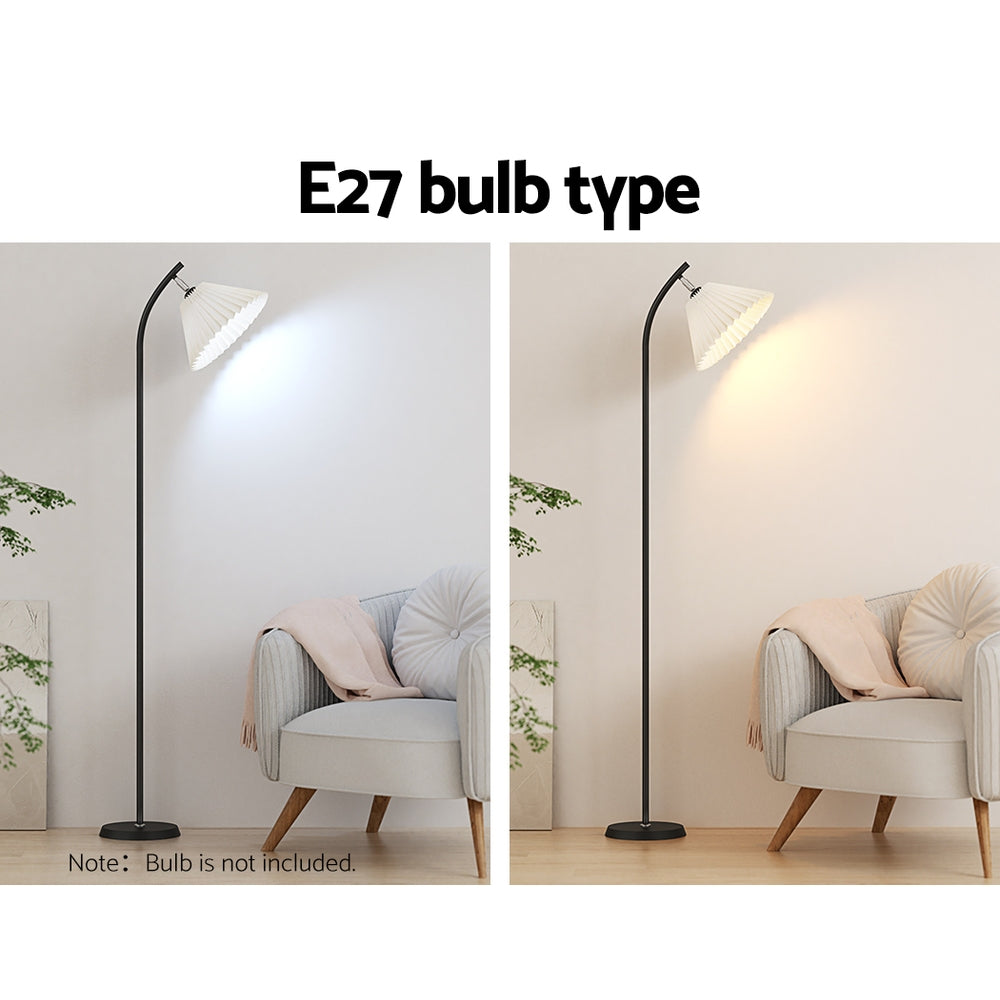 Floor Lamp Modern LED Light Stand Home Room Office Black with White Shade