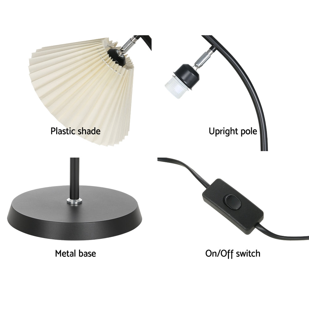 Floor Lamp Modern LED Light Stand Home Room Office Black with White Shade - Homecoze