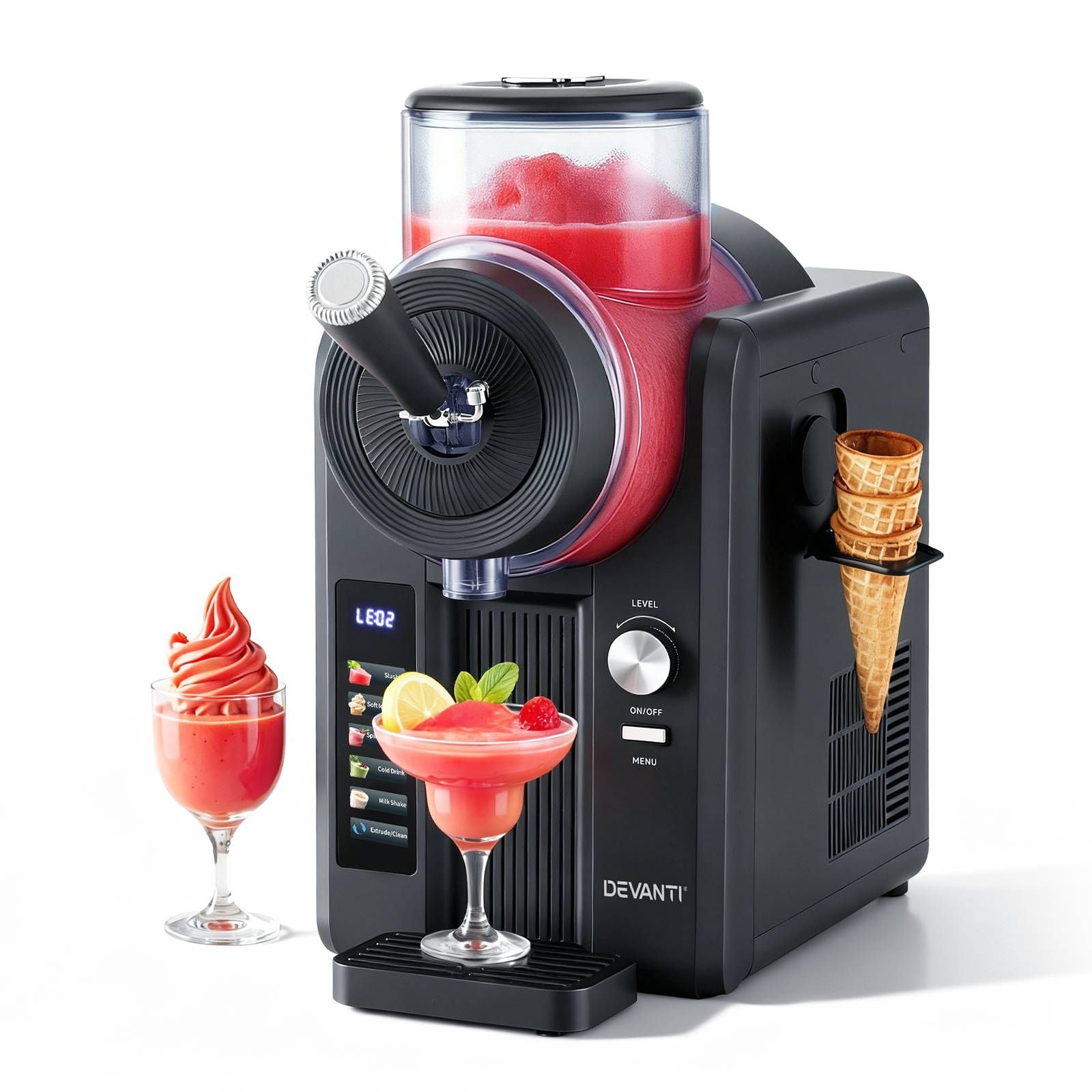 3-in-1 Slushie Machine & Ice Cream Maker 2L - Black